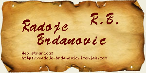 Radoje Brdanović vizit kartica